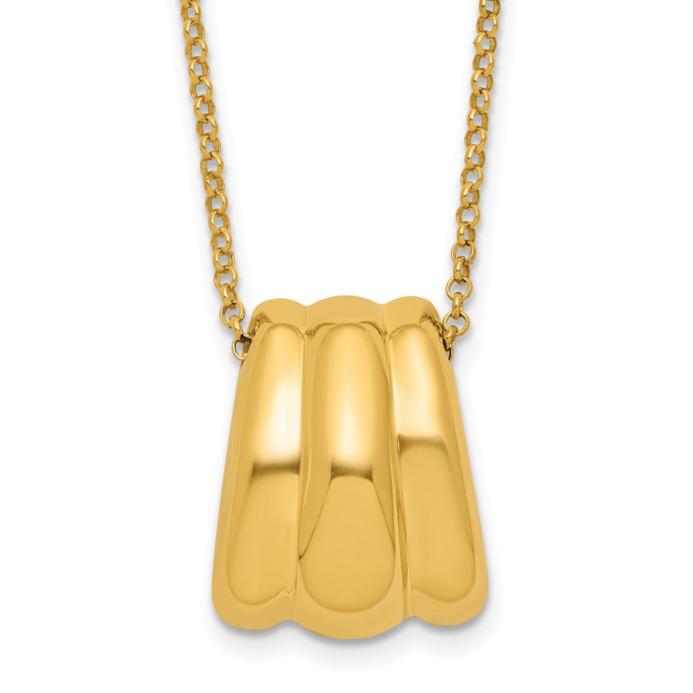 Sterling Silver Gold-tone Polished Fancy w/2in ext. Necklace