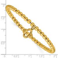 Load image into Gallery viewer, Sterling Silver Gold-tone Polished Beads w/Charm Stretch Bracelet
