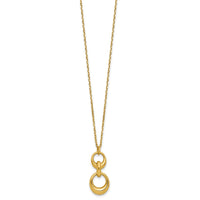 Load image into Gallery viewer, Sterling Silver Gold-tone Polished Fancy w/1in ext. Necklace
