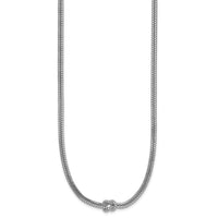 Load image into Gallery viewer, Sterling Silver RH-plat Pol. 2-Strand Knot w/2in ext. Necklace
