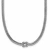 Sterling Silver RH-plat Pol. 2-Strand Knot w/2in ext. Necklace
