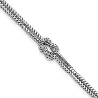 Load image into Gallery viewer, Sterling Silver RH-plt Pol. 2-Strand Knot w/1in ext. Bracelet
