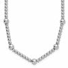 Sterling Silver RH-plt Pol. 2-strand Beaded w/2in ext. Necklace