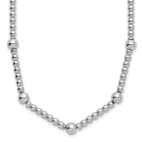 Load image into Gallery viewer, Sterling Silver RH-plt Pol. 2-strand Beaded w/2in ext. Necklace
