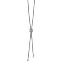 Load image into Gallery viewer, Sterling Silver RH-plated Pol. w/Knot Drop w/2in ext. Necklace
