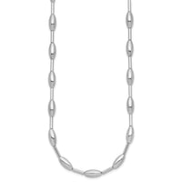Load image into Gallery viewer, Sterling Silver RH-plat Polish Oval Beaded w/2in ext. Necklace
