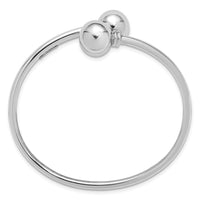 Load image into Gallery viewer, Sterling Silver RH-plated Polished Ball Bypass Bangle
