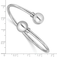Load image into Gallery viewer, Sterling Silver RH-plated Polished Ball Bypass Bangle
