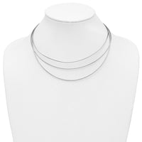 Load image into Gallery viewer, Sterling Silver RH-plated Polished 3-strand w/ 2in ext. Necklace
