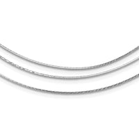 Load image into Gallery viewer, Sterling Silver RH-plated Polished 3-strand w/ 2in ext. Necklace
