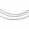 Sterling Silver RH-plated Polished 3-strand w/ 2in ext. Necklace