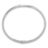 Load image into Gallery viewer, Sterling Silver RH-plated Polished Bypass Hinged Cuff Bangle
