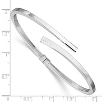 Load image into Gallery viewer, Sterling Silver RH-plated Polished Bypass Hinged Cuff Bangle
