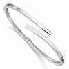 Sterling Silver RH-plated Polished Bypass Hinged Cuff Bangle