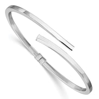 Load image into Gallery viewer, Sterling Silver RH-plated Polished Bypass Hinged Cuff Bangle
