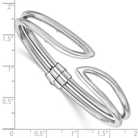 Load image into Gallery viewer, Sterling Silver RH-plated Polished Hinged Bangle
