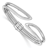 Load image into Gallery viewer, Sterling Silver RH-plated Polished Hinged Bangle
