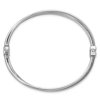 Load image into Gallery viewer, Sterling Silver RH-plated Polished Twist Hinged Bangle
