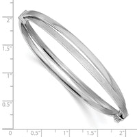 Load image into Gallery viewer, Sterling Silver RH-plated Polished Twist Hinged Bangle

