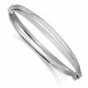Sterling Silver RH-plated Polished Twist Hinged Bangle
