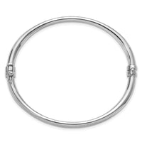 Load image into Gallery viewer, Sterling Silver RH-plated Brushed and Polished Hinged Bangle
