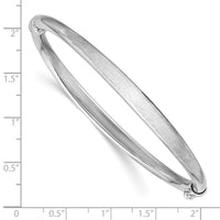 Load image into Gallery viewer, Sterling Silver RH-plated Brushed and Polished Hinged Bangle
