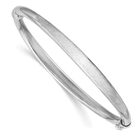 Load image into Gallery viewer, Sterling Silver RH-plated Brushed and Polished Hinged Bangle
