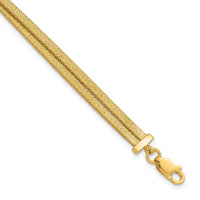 Load image into Gallery viewer, Sterling Silver Gold-pl Satin/Textured 2-Strand w/1in ext. Bracele
