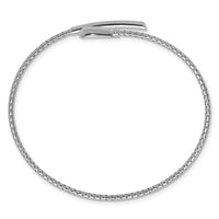 Load image into Gallery viewer, Sterling Silver RH-plated Polished and Textured Bypass Flexible Cu
