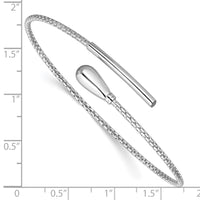 Load image into Gallery viewer, Sterling Silver RH-plated Polished and Textured Bypass Flexible Cu
