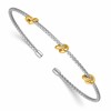 SS RH-pl and Gold-pl Polished/Textured Love Knot Flexible Cuff Ban