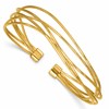 SS Gold-plated Polished and Textured Multi-strand Twist Cuff Bangl