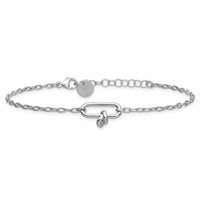 Load image into Gallery viewer, SS RH-plated Dangle Love Knot with 1in ext. Link Bracelet
