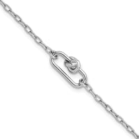 Load image into Gallery viewer, SS RH-plated Dangle Love Knot with 1in ext. Link Bracelet
