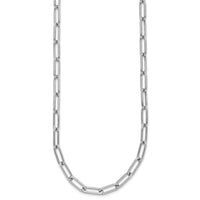 Load image into Gallery viewer, Sterling Silver RH-plated Polished Paperclip Toggle Necklace
