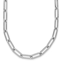Load image into Gallery viewer, Sterling Silver RH-plated Polished Paperclip Toggle Necklace
