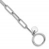 Sterling Silver RH-plated Polished Paperclip Toggle Bracelet