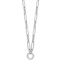 Load image into Gallery viewer, Sterling Silver RH-plated Polished Push Clasp Link  Necklace
