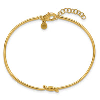 Load image into Gallery viewer, Sterling Silver Gold-plated Polished Love Knot w/ 1in ext. Bangle
