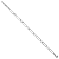 Load image into Gallery viewer, Sterling Silver RH-plated Polished Circle and Link w/ 1in ext. Bra
