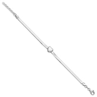 Load image into Gallery viewer, Sterling Silver RH-plated Polished Heart Herringbone w/ 1in ext. B
