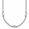 Sterling Silver RH-plated Fancy Link w/2in ext. Necklace