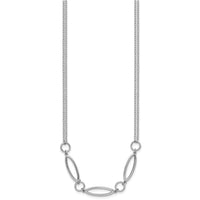 Load image into Gallery viewer, Sterling Silver RH-plated Geometric 2-stand w/2in ext. Necklace
