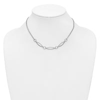 Load image into Gallery viewer, Sterling Silver RH-plated Geometric 2-stand w/2in ext. Necklace
