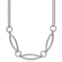 Load image into Gallery viewer, Sterling Silver RH-plated Geometric 2-stand w/2in ext. Necklace
