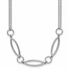 Sterling Silver RH-plated Geometric 2-stand w/2in ext. Necklace