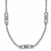 Sterling Silver RH-plated Polished Fancy Link w/2in ext. Necklace