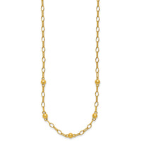 Load image into Gallery viewer, Sterling Silver Gold-tone pol. Beaded Link w/2in ext. Necklace
