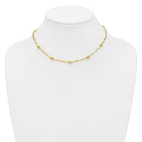 Load image into Gallery viewer, Sterling Silver Gold-tone pol. Beaded Link w/2in ext. Necklace
