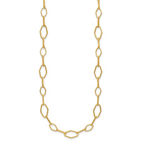 Load image into Gallery viewer, Sterling Silver Gold-tone pol. Fancy Link w/2in ext. Necklace
